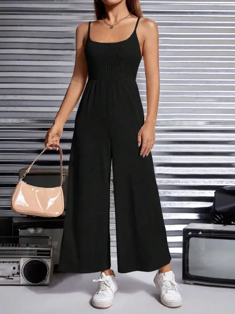 Mouwloze Jumpsuit Wijde Pijpen Zomer Jurk - Mode Vibes