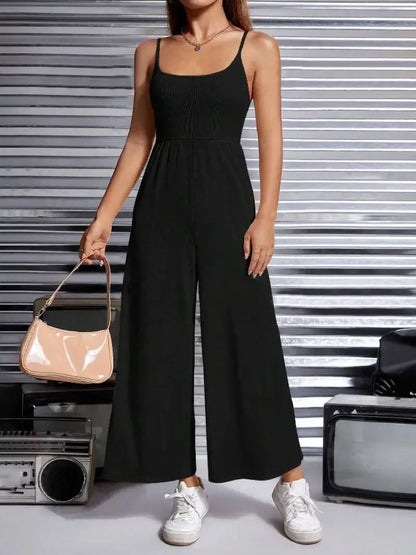Mouwloze Jumpsuit Wijde Pijpen Zomer Jurk - Mode Vibes