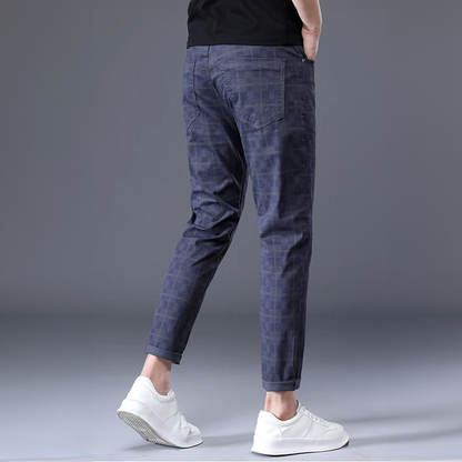 Geruite Broeken Heren Slim Fit Trendy Vrijetijdsbroek