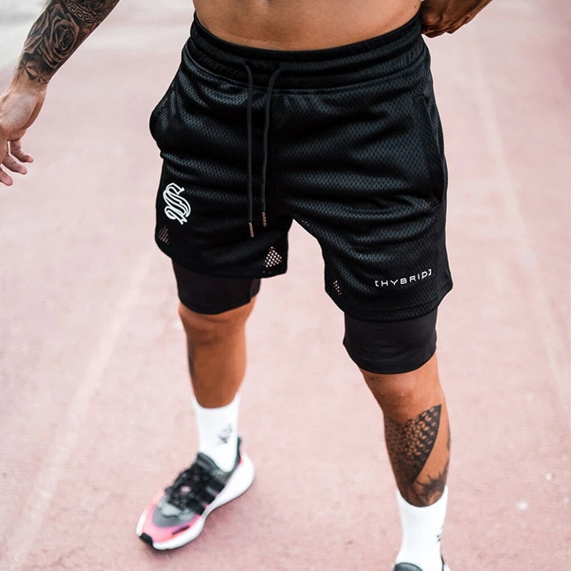 Herensport Shorts 2-in-1 voor Fitness en Running