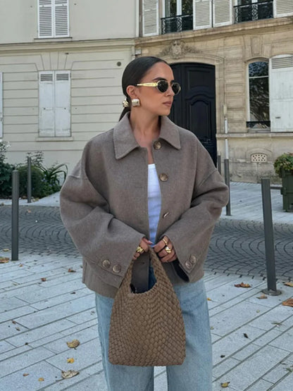 Dames Jas Wolmix Warme Winterjas Klassiek Design - Mode Vibes