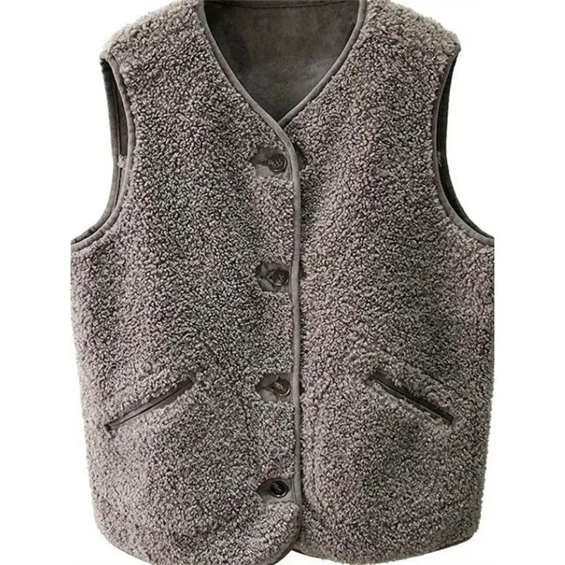 Gilet Anne Wollen Luxe Stijlvol Donkerbruin