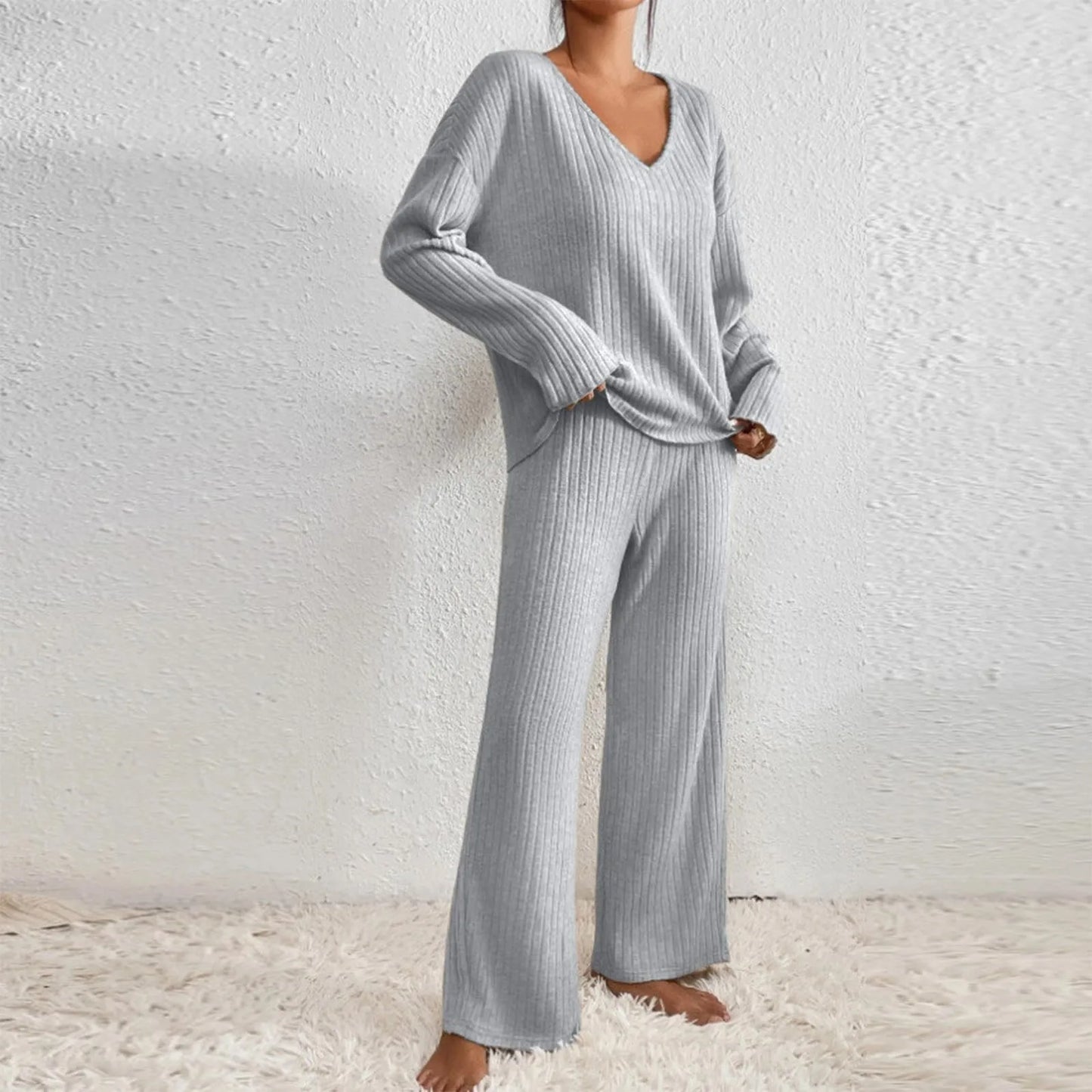Dames Gebreide Tweedelige Set Comfortabele Pasvorm