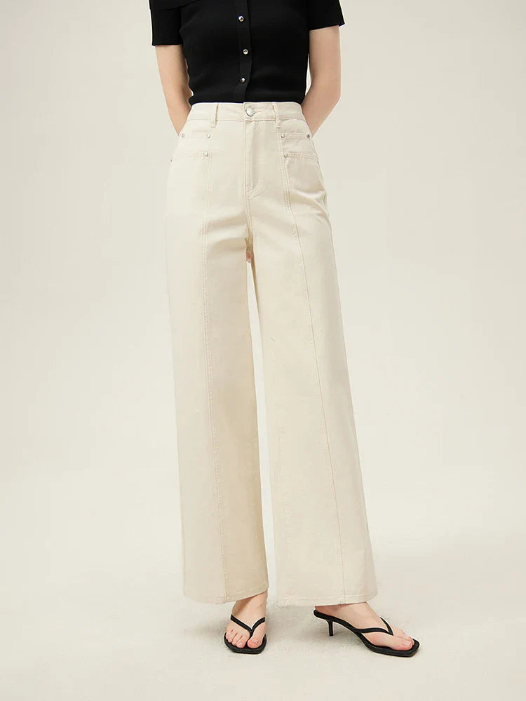 LuxeLoom Witte Rechte Jeans