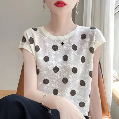 Mira Mode Zomerse Polka Dot Blouse