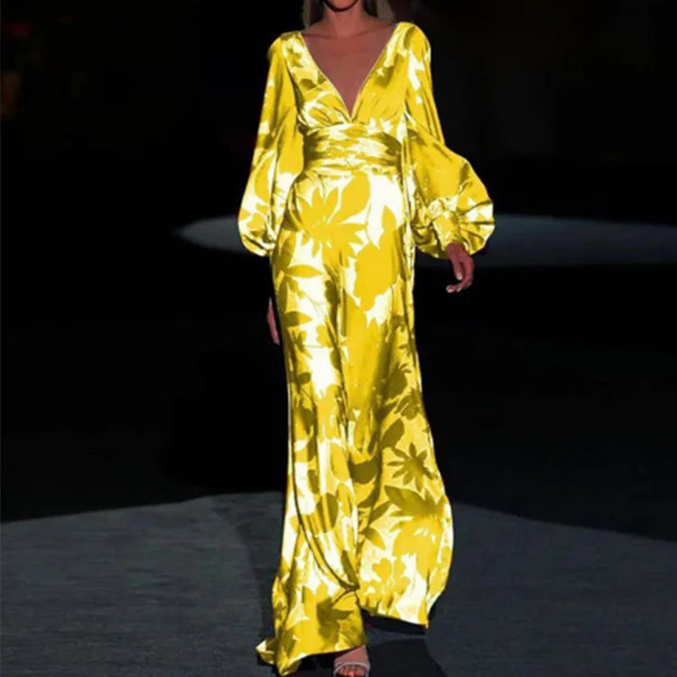 Vrouwen Jurk V-halslijn Modieus Elegant