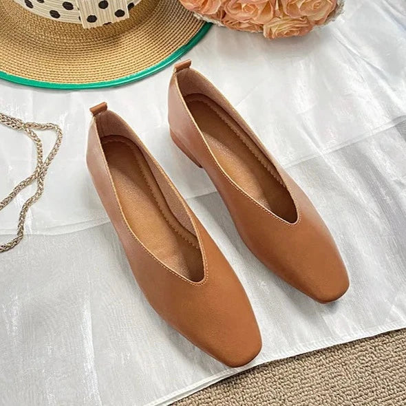 Retro Schoenen Vierkante Teen voor Vrouw