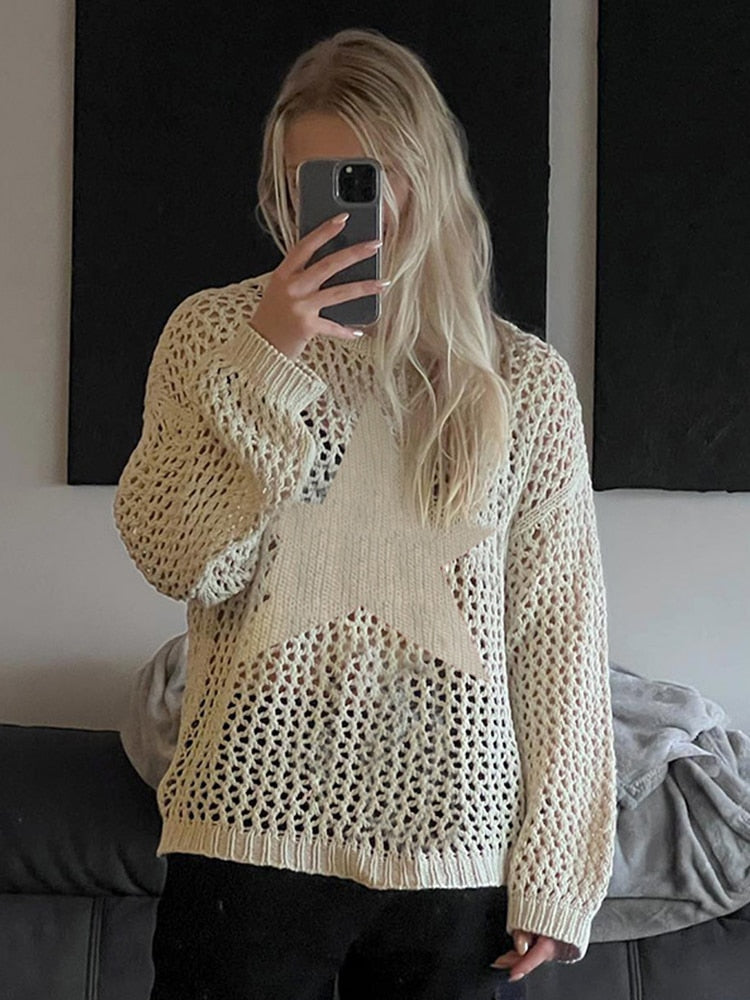 Grunge Trui voor Dames met Crochet Patroon