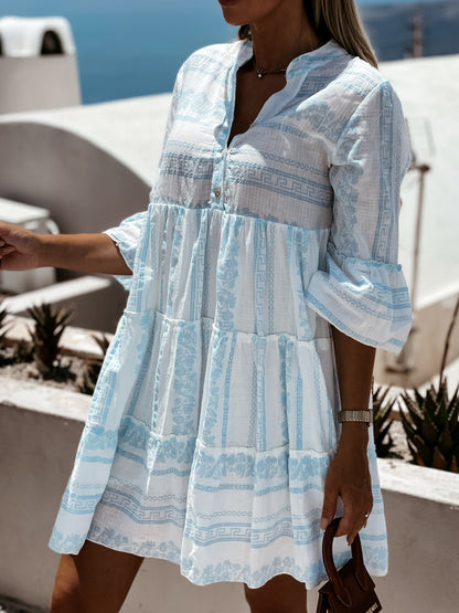 Boho Jurk Zomerse Luchtige Rok met Vrolijk Patroon