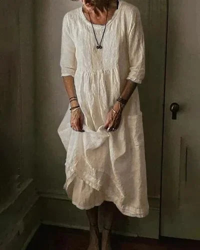 Damesjurk Oversized Katoen Linnen Zomerkleding - Mode Vibes