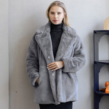 Warme Faux Fur Jas voor Vrouw Wintercollectie