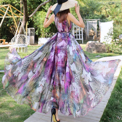 Betoverende Zonnewende Mouwloze Maxi Jurk