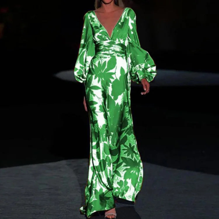 Vrouwen Jurk V-halslijn Modieus Elegant