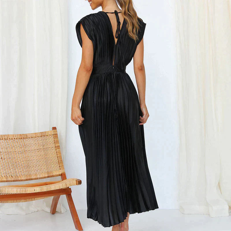 Iris Jurk met Plooien Elegante VrouwenJurk