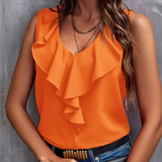 Sienna | Elegante zomertop voor dames | Oranje