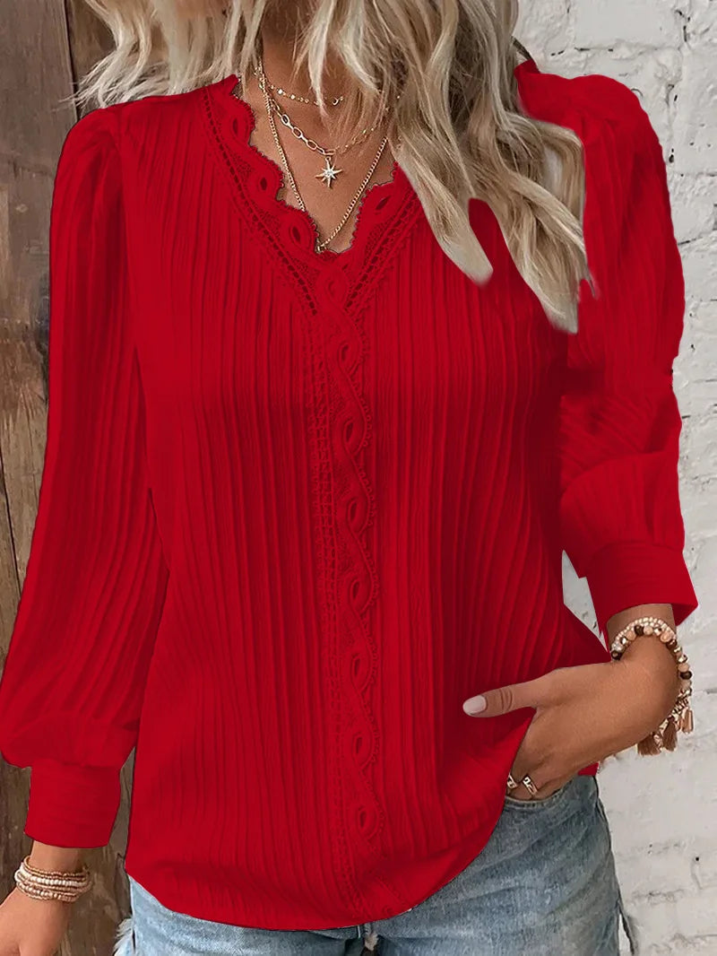 Elegante Dames Blouse met Vrouwelijke Snit