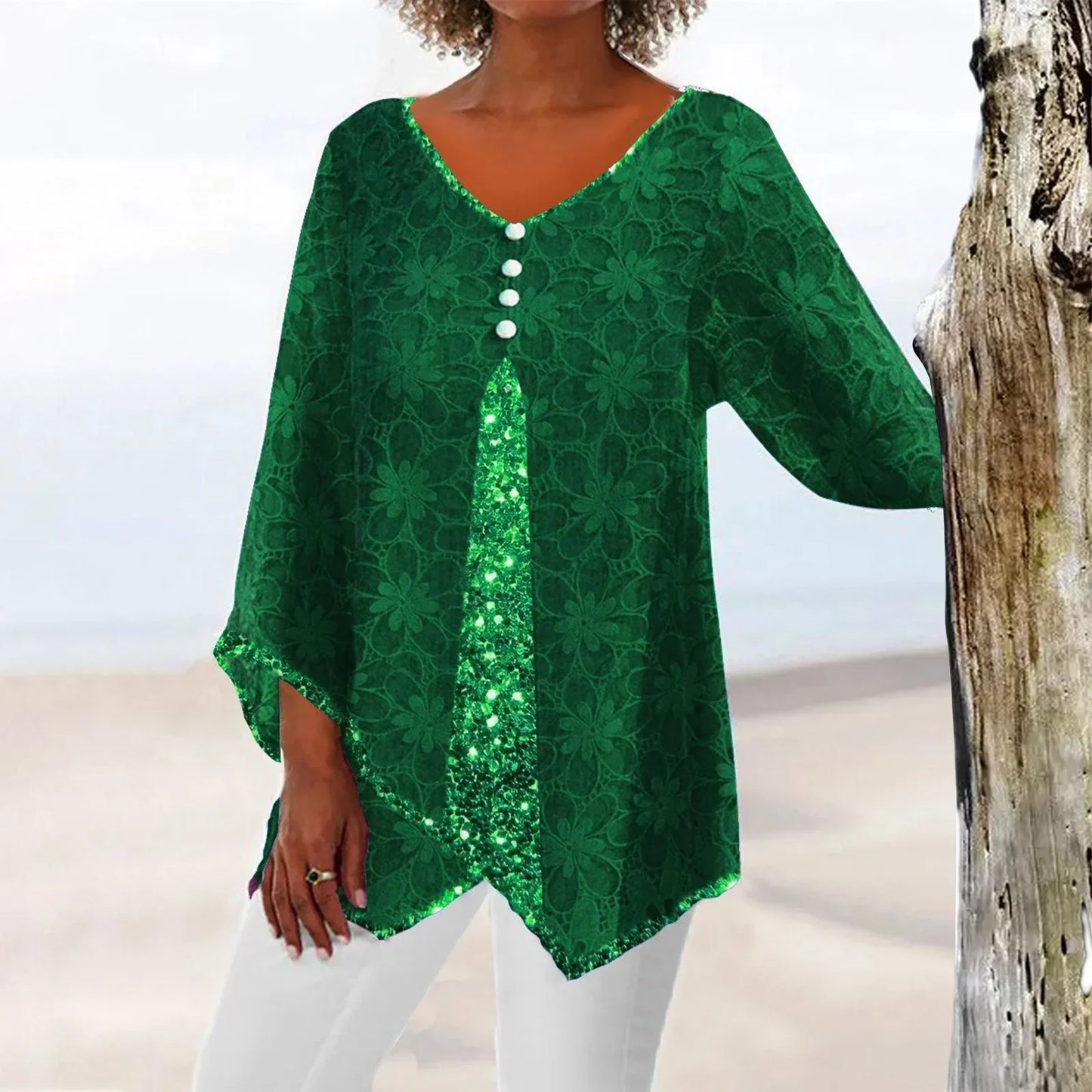 Elegant Vest Oversized Bloemenprint Vintage Stijl
