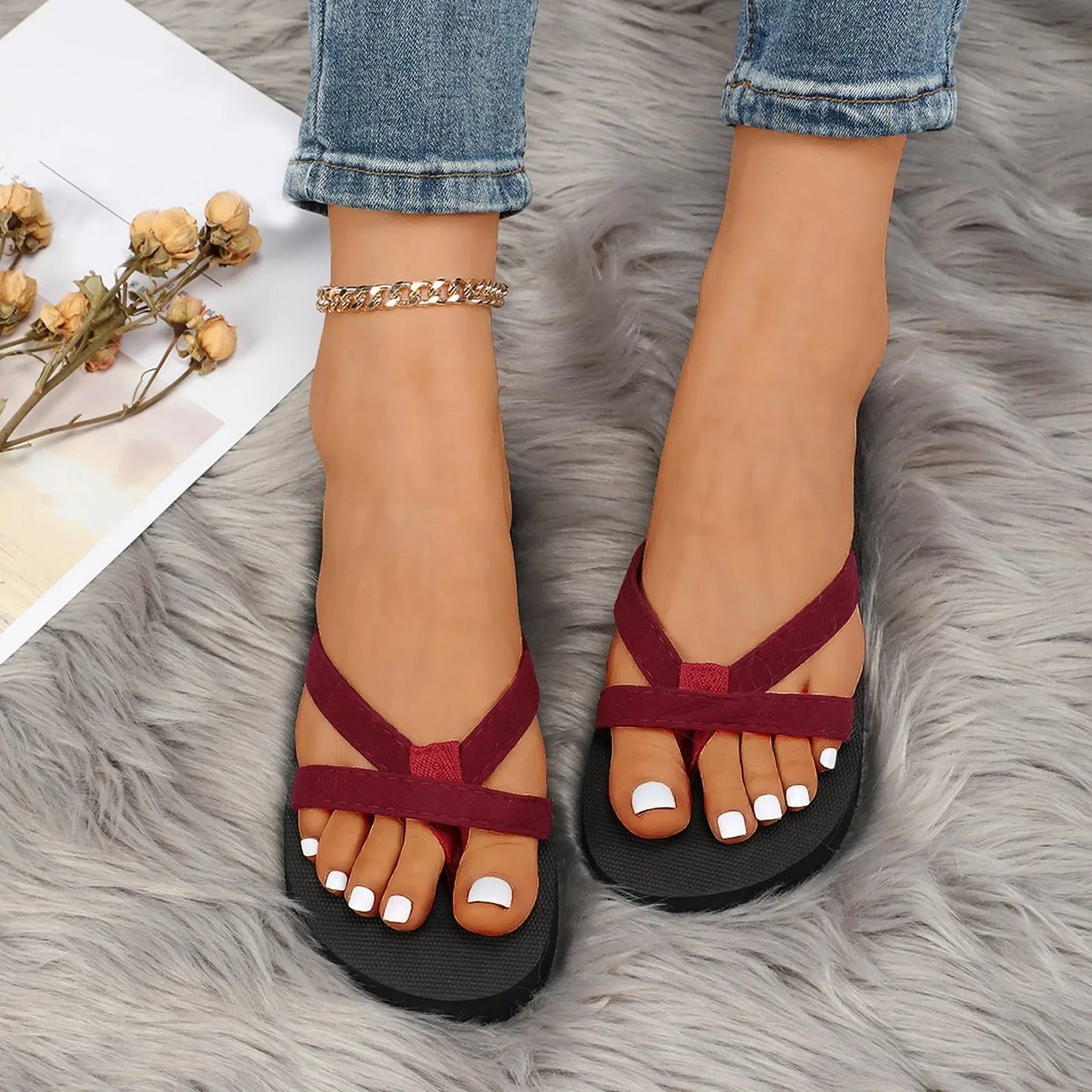 Aurora Chic Zomerse Open Teen Slippers