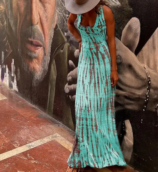 Vrouwelijke Mouwloze jurk Boho Stijl Open Rug - Mode Vibes