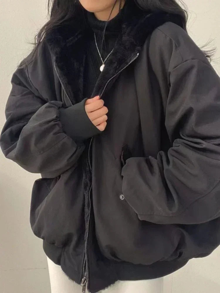 Noa | Dames Oversized Winterjas met Capuchon | Zwart