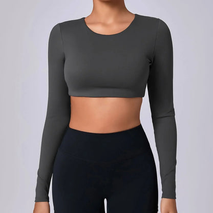REYA | Push-up Cropped Top voor Vrouw met Lange Mouwen