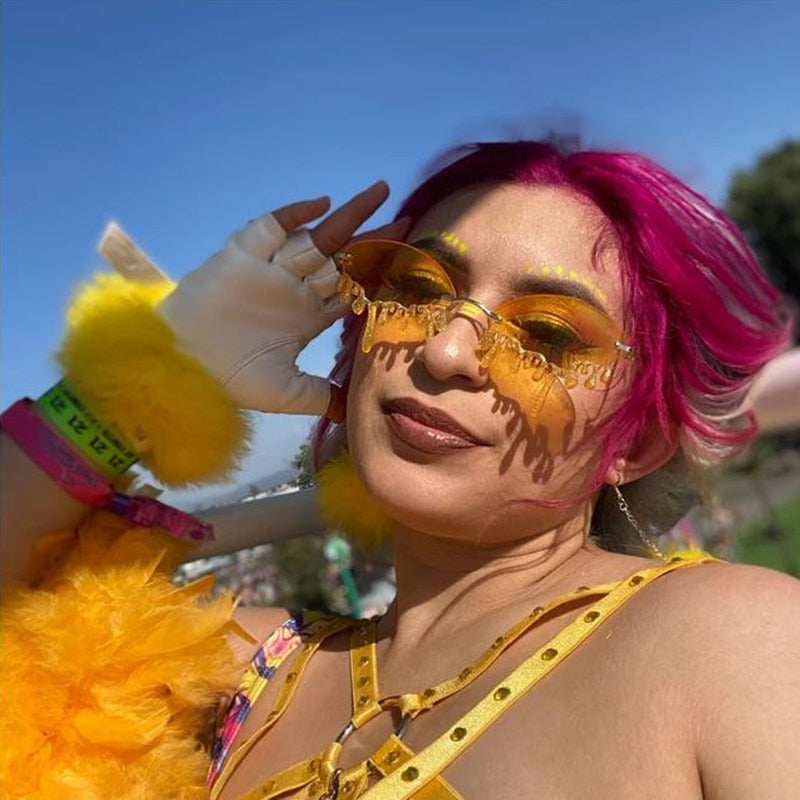 Festivalkleurige Glitter Zonnebril