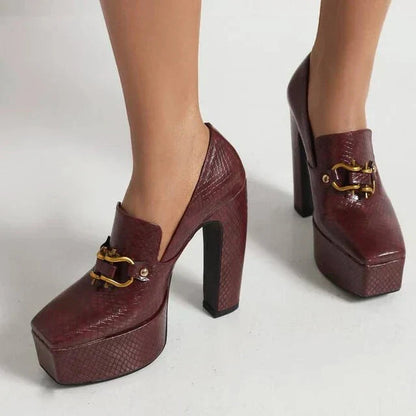 Alessia - Elegante Dames Hak met Platform & Blokhak