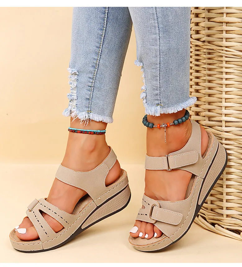 Dames Sandalen met Sleehak Zachte Zool Comfortabele Hak - Mode Vibes