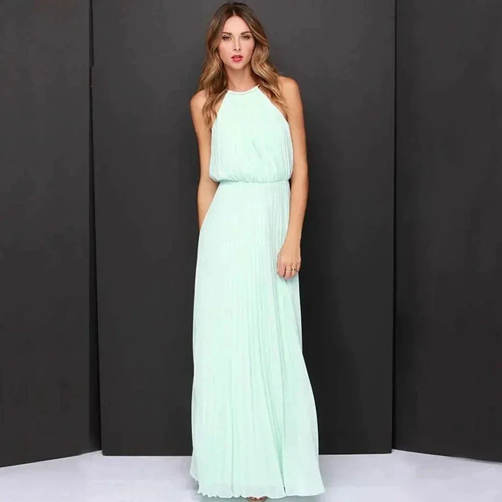 Mouwloze Jurk met Halternek Zomerjurk Vrouw - Mode Vibes