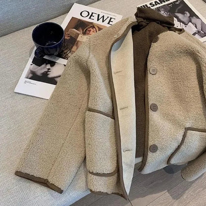 Korte Vintage Jas Bijgesneden Beryl Stijl