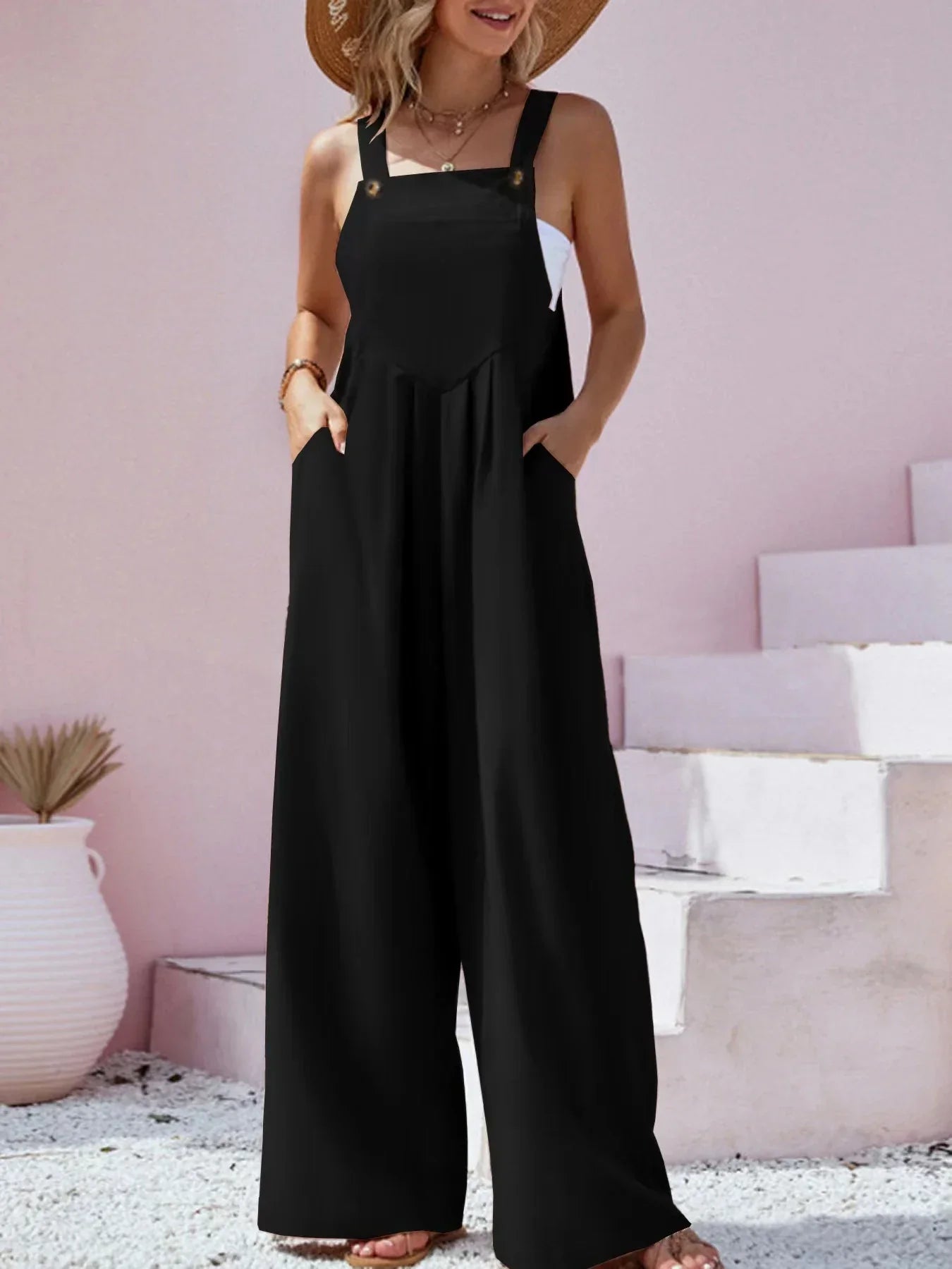 Jumpsuit Wijde Pijpen Zomerjurk Vrouwelijk Comfortabel