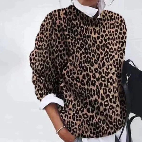 Dames Trui met Print Sienna Bruin