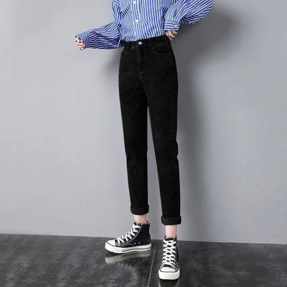 Modieuze Elegantie Vintage Wijde Jeans