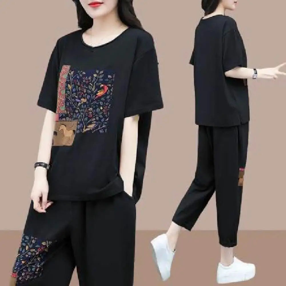 UrbanEase Retro Print Tracksuit