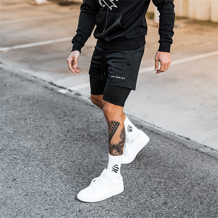 Herensport Shorts 2-in-1 voor Fitness en Running