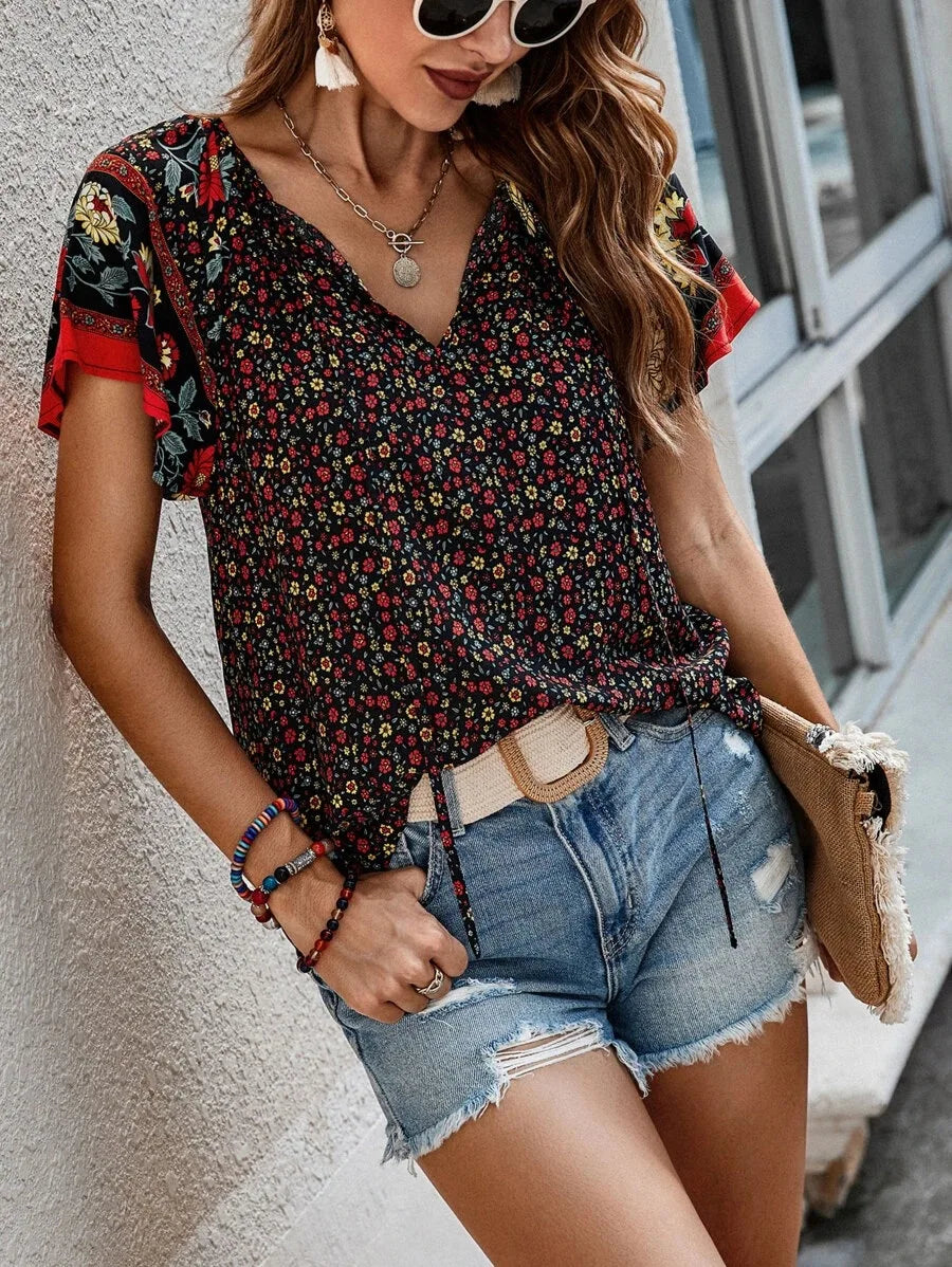Zomerse Bloesjes met Bloemenprint Vrouw