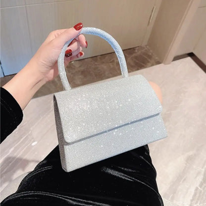 LuxeGloed Silver Bright Clutch
