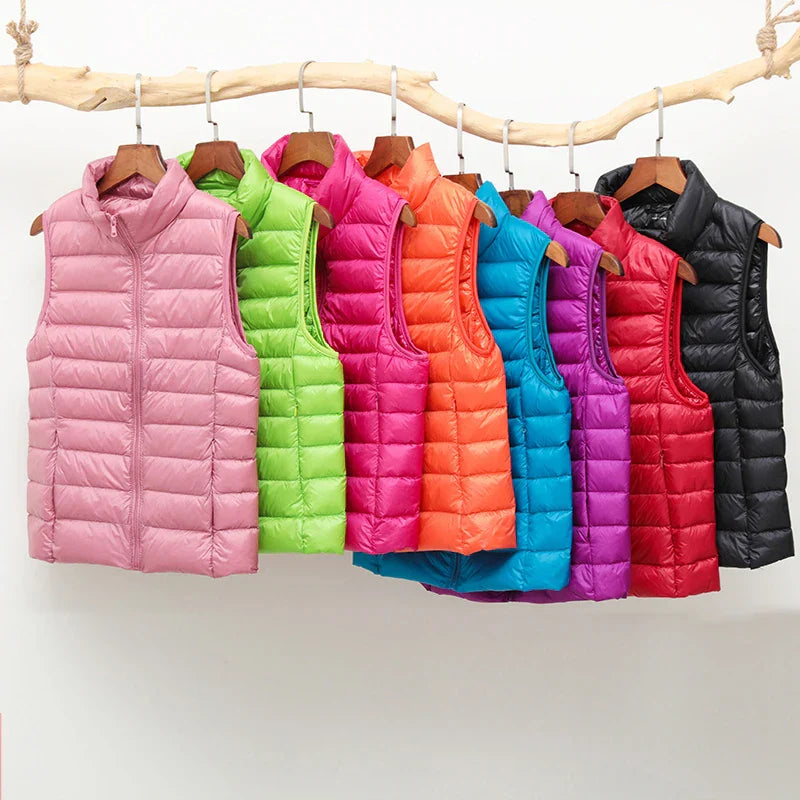 Dames Kleurrijke Puffer Bodywarmers - Lichtgewicht voor Lente en Herfst
