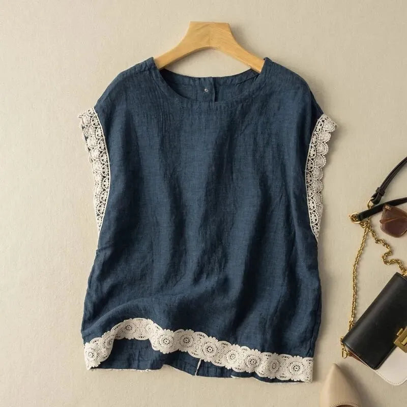 Vrouwelijke Blouse Elegante Katoen Voor Dagelijks Gebruik