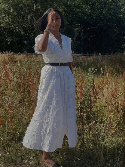 Yvelisse Elegante Kant Uithollen Jurk