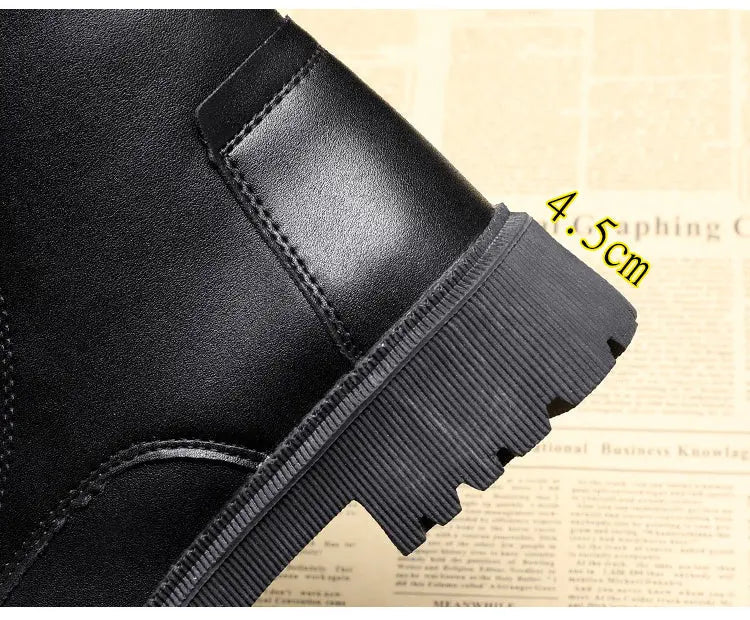 Leren Veterschoenen Zwart Gevoerd Profielzool