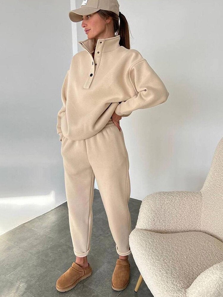 Zachte Fleece Sweatshirt Set voor Vrouw