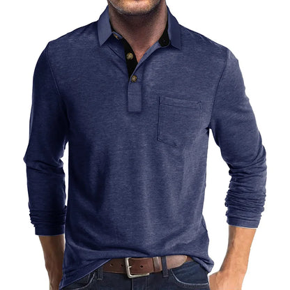 Heren Polo Lange Mouw Ademend Kleding Matteo