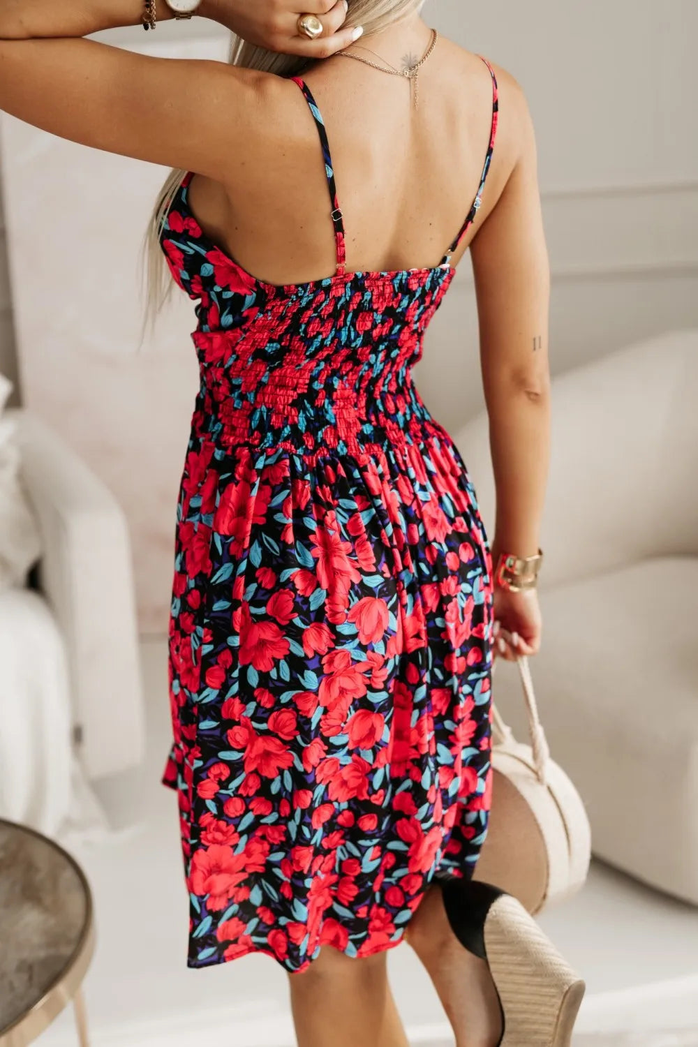 Korte Gebloemde Jurk Mini Zomerjurk voor Vrouw