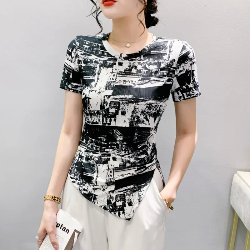 Luzia Mode Zomerse Gedrukte T-Shirt