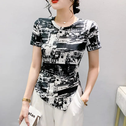 Luzia Mode Zomerse Gedrukte T-Shirt