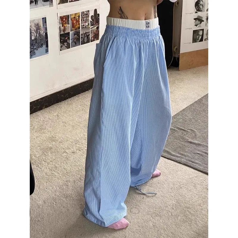 RivieraGlow Blauw Gestreepte Broek