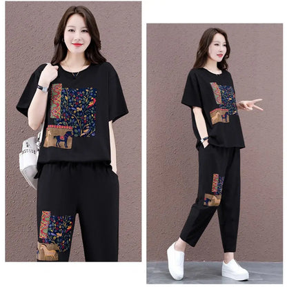 UrbanEase Retro Print Tracksuit