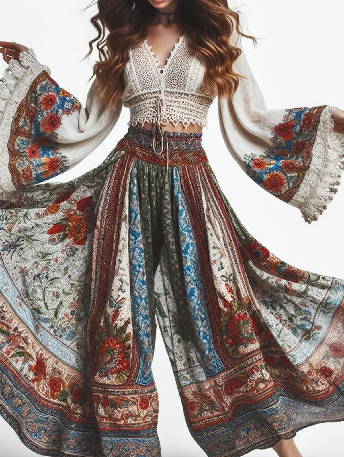Elegante Damesbroek Boheemse Stijl Zomerbroek - Mode Vibes