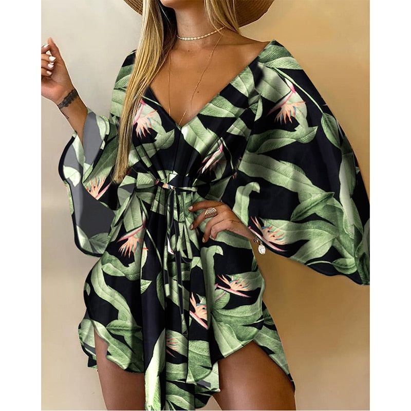 Korte Jurk met Vleermuismouwen Marit Stijl - Mode Vibes